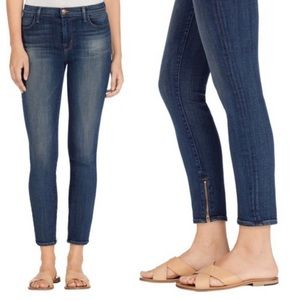 J Brand Cropped Zip Rumour Wash Mid Rise Skinny Jeans - Size 27